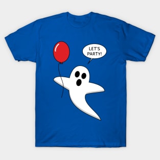 Cute Cartoon Ghost with Red Balloon T-Shirt